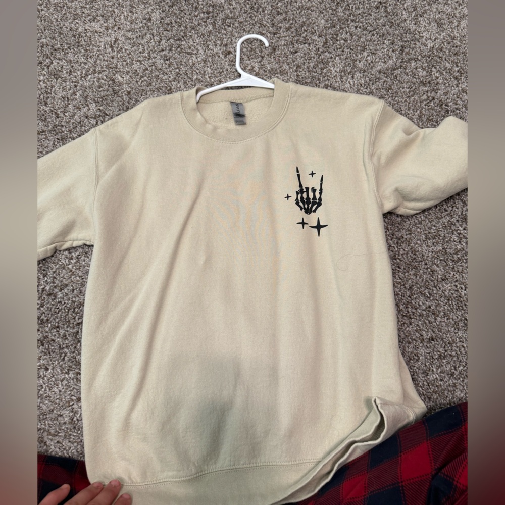 Women's Cream Sweater with Black Graphic